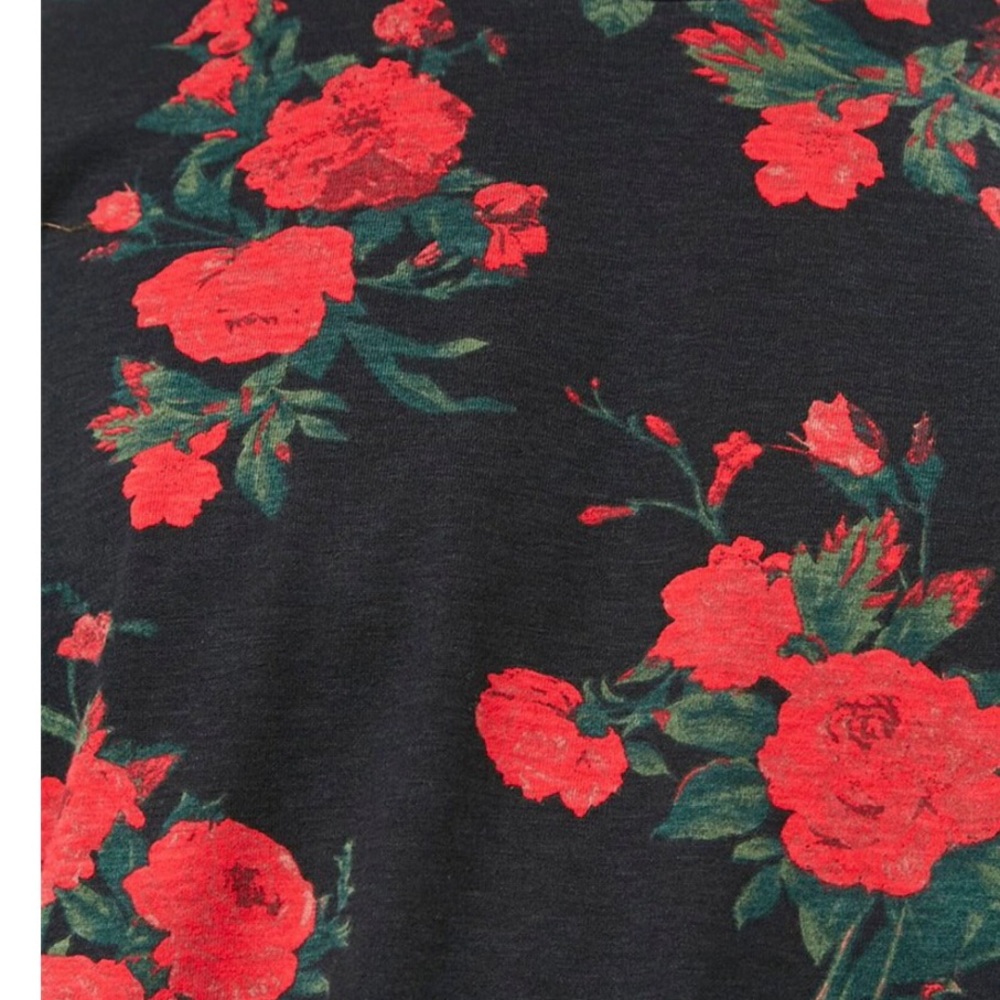 Rose Print Ringer Tee - Picture 6 of 9